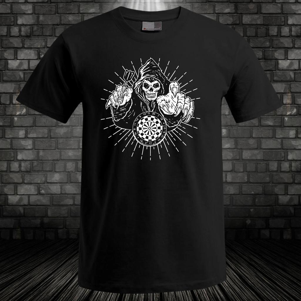 Dart Shirt T-Shirt Grim Reaper Skull Cult Black Darts Plus Sizes 6XL-8XL
