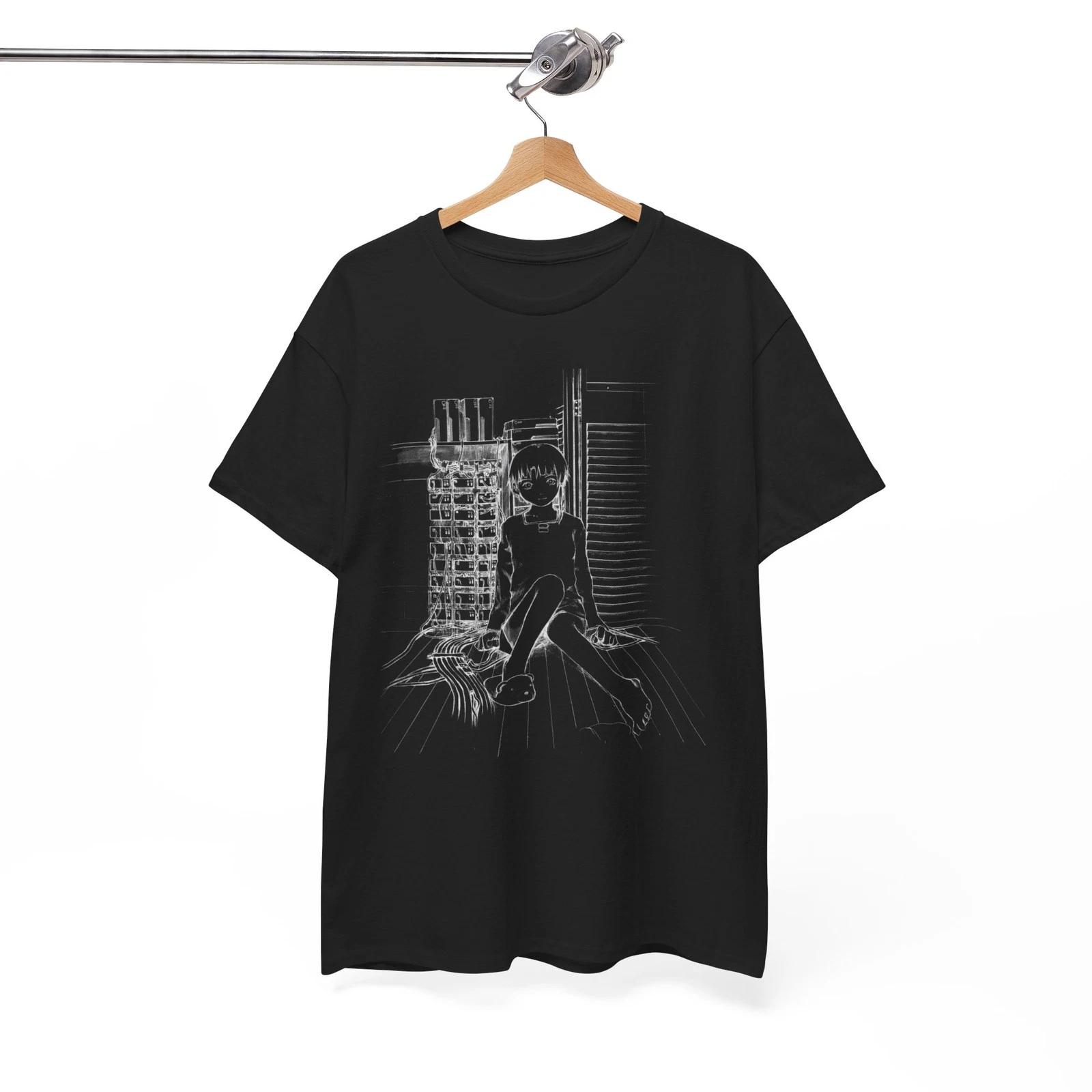 Футболка LAIN, Футболка по аниме Serial Experiments Lain, Аниме Мерч, Отаку, Унисекс Футболка XL