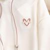 Women's Academic Style Heart Pattern Hooded Sweatshirt