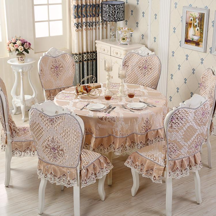 Nappe en Dentelle Européenne Housse Antidérapante pour Chaise de Salle à Manger Rectangulaire Jacquard Nappe pour Table Basse Ronde Nappe Antifouling Coussin 150x200cm