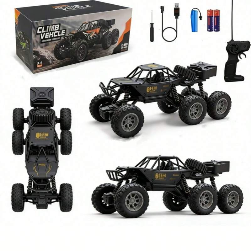 Children's Day Best Gift 1:24 6WD Alloy RC Rock Crawler, 2.4GHz Remote Control, Independent Suspension, All-Terrain Off-Road Climbing Truck Toy for