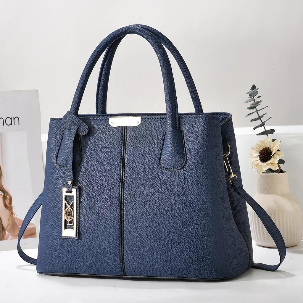 Borsa da donna semplice borsa a spalla borsa a mano in pelle PU grande capacità borsa a tracolla borsa da lista cablata