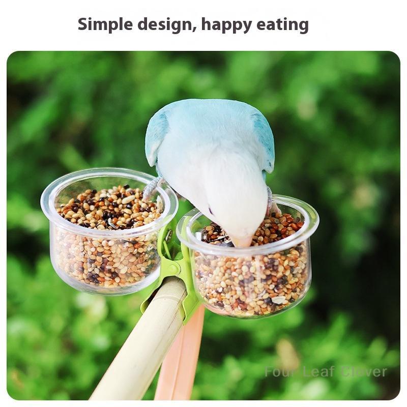 Parrot Food Bowl Feeder Cup With Clip Small Pet Bird Feeding Basin Bracket Feeder Water Bowl Bird Cage Feeder Pet Accessories