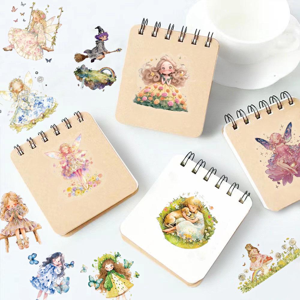 50 Fairy Tale Princess PET Transparent Stickers for Water Bottles, Phones, and Computers