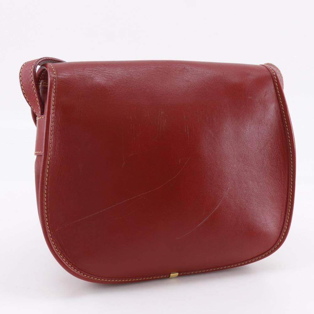 GUCCI Old Gucci Shoulder Bag 001.904.1059 Interlocking G Red Calfskin Women Used