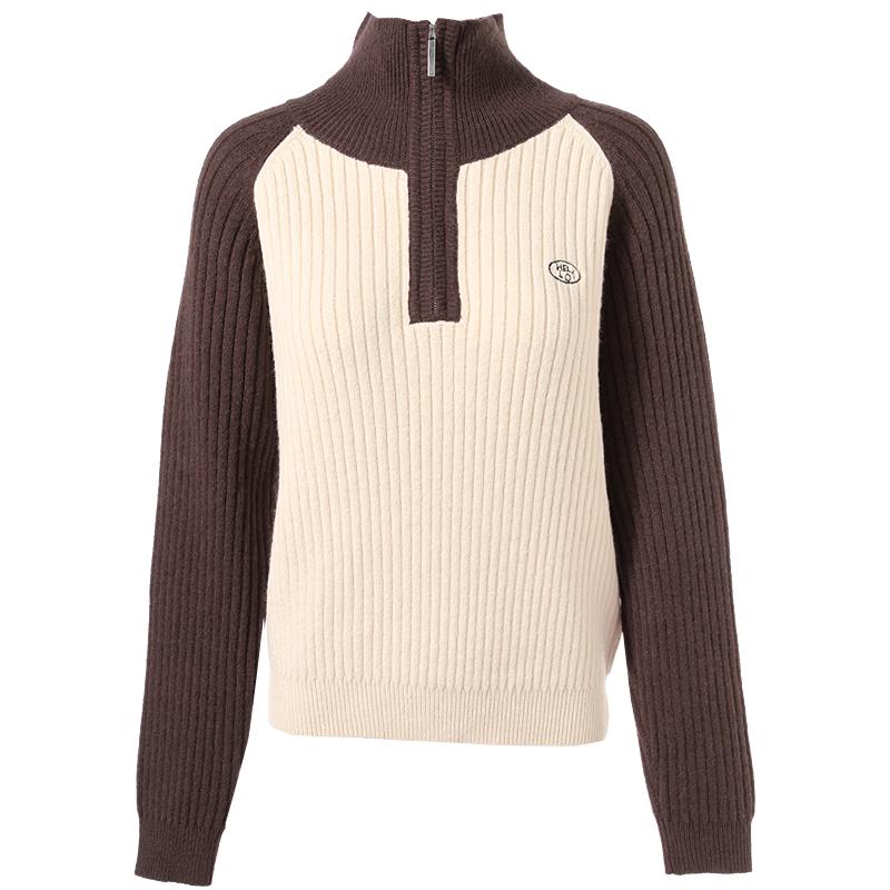 Betu Women s Color-block Polo Collar Knit Sweater M