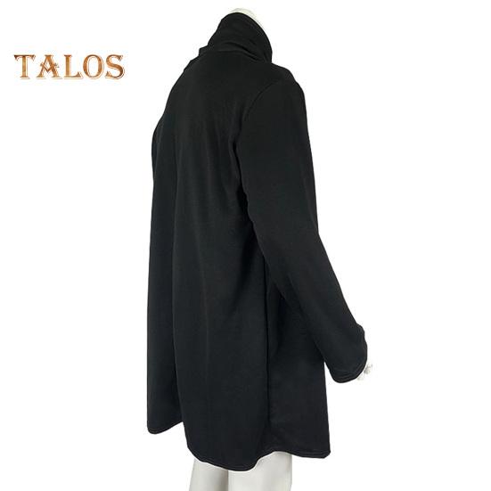 Men Cloak Coat High Collar Long Sleeve Street Style Windbreaker Solid Color Irregular Hem Mid-Length Outwear Punk Style Winter Outerwear