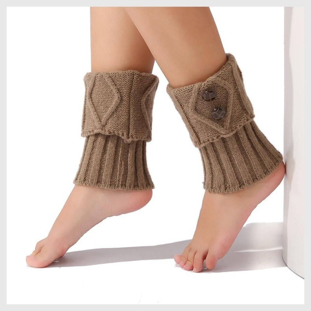 Buttons Crochet Knitted Leg Warmer Thermal Boot Cover New Short Leg Warmers  Autumn Winter