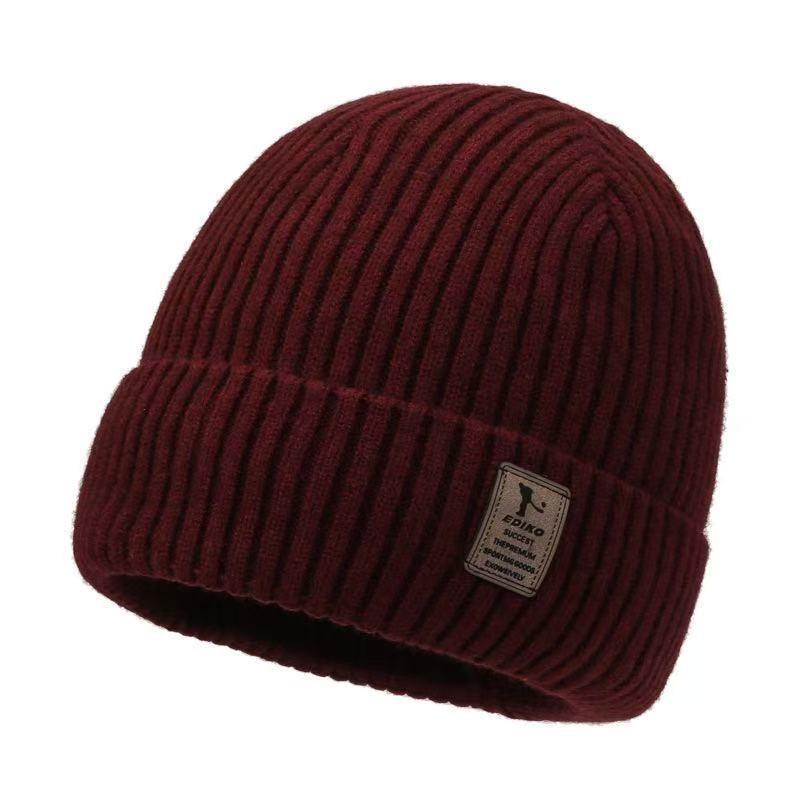 Hat winter cold-proof knitted hat fleece thickened warm men's wool hat cotton hat winter riding windproof cold hat