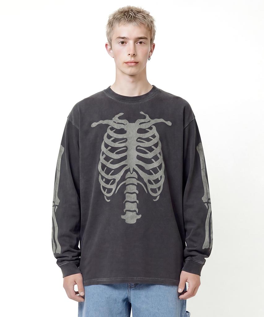 Gobeullu Bones Washed Long Sleeve (Charcoal)