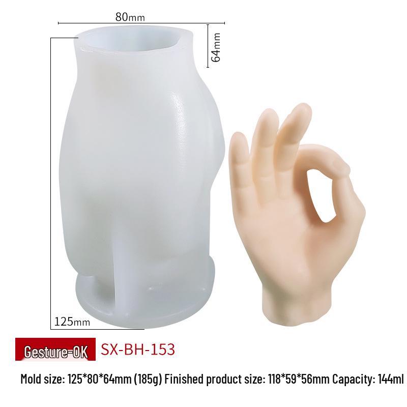 Three Faiths Hand Gesture Candle Mold for DIY Aroma Candles & Diffusers