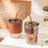 Amber Glass Portable Straw Cup