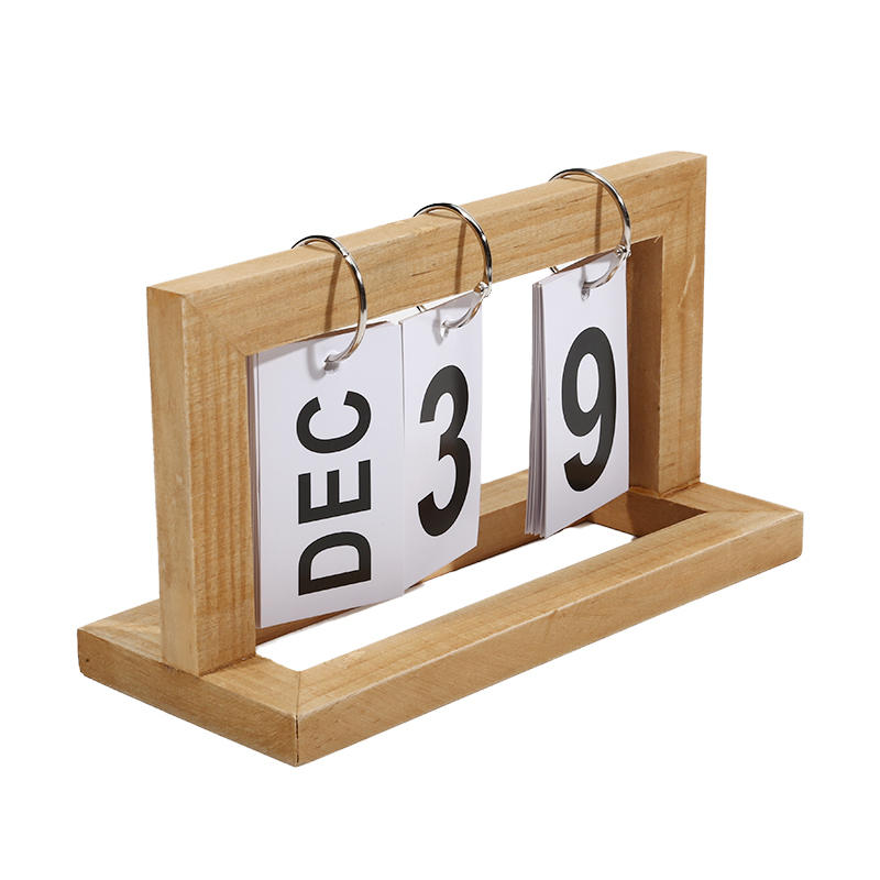 Wooden Vintage Home Calendar Cafe Desktop Decorative Rustic Ornaments DIY Flip Planner Table Perpetual Calendar Office Supplies