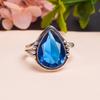 Blue Sapphire Gemstone 925 Sterling Silver Ring V9493, Blue Ring, Pear Ring, Valentin's Day Gift, Gift For Her, Birthday Gift, Handmade Jewelry, Silve