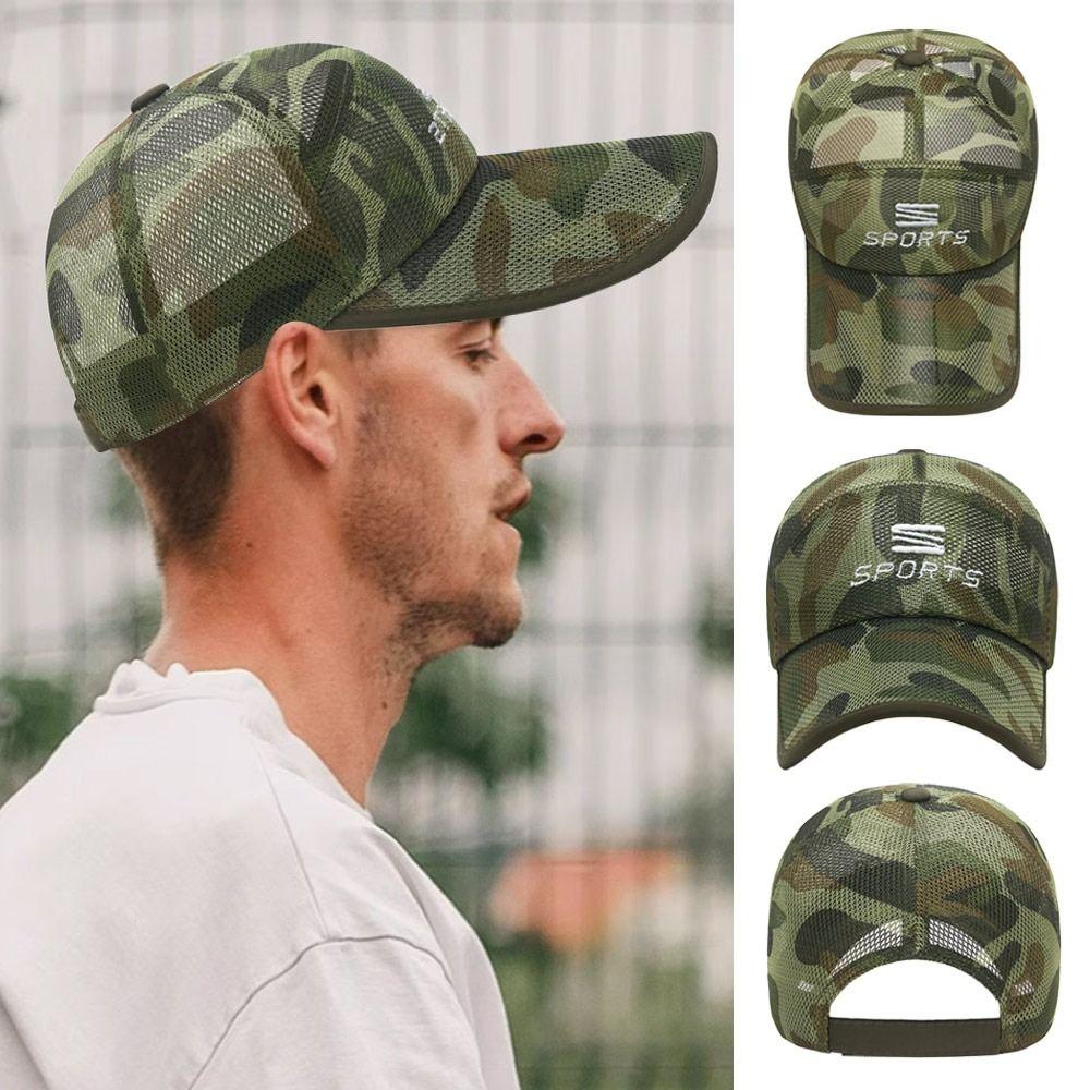 

Breathable Baseball Cap Mesh Trucker Cap Fashion Summer Hat for Men Women зелений