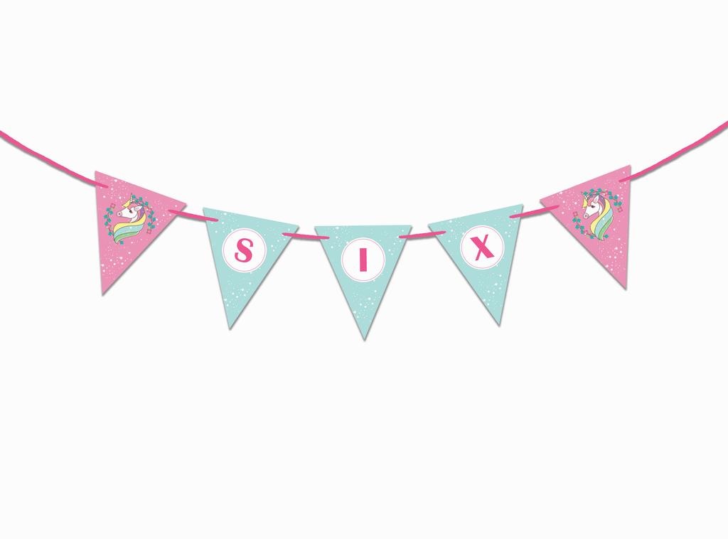 Inkdotpot Birthday Party Decorations Happy Birthday Party Garland Baby Girls Unicorn Pennant Banner