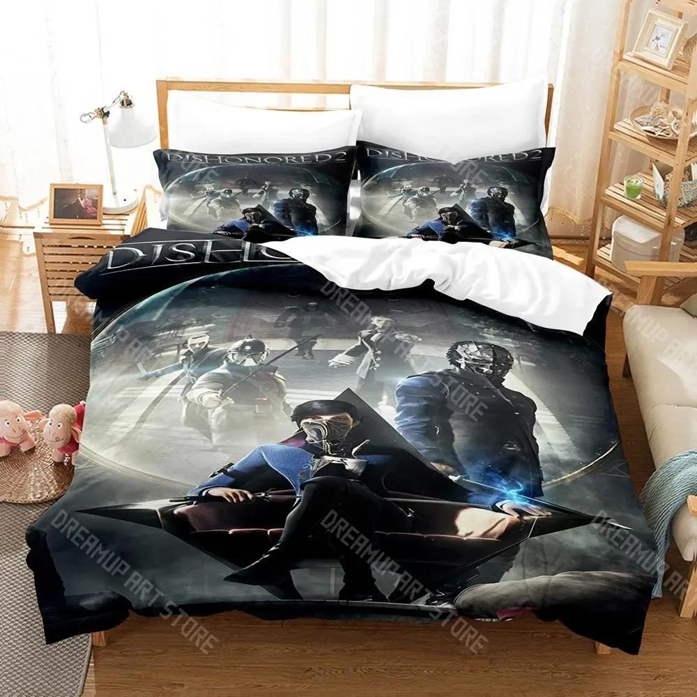 3D Print Dishonored Bedding Set Single Twin Full Queen King Size Bed Set Aldult Kid Bedroom Duvetcover Sets Anime Bed Sheet Set