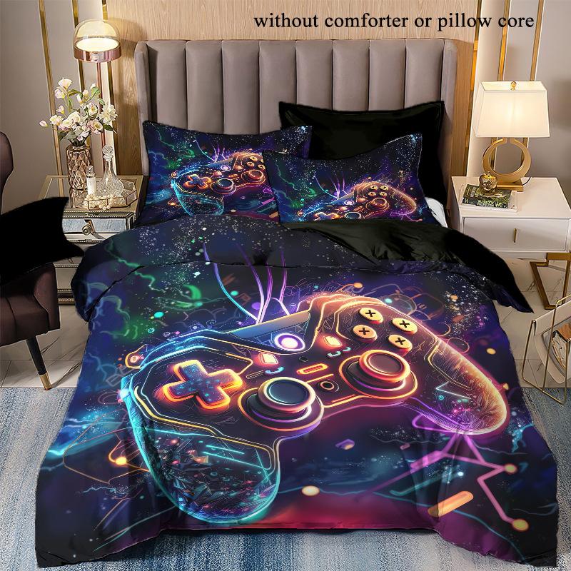 

Космічний геймпад 3D Цифровий друк Трикомпонентний набір Для карти Кастомний Студентська постільна білизна Наволочка на ковдру 135 * 200cm 50 * 80cm * 1 two-piece set