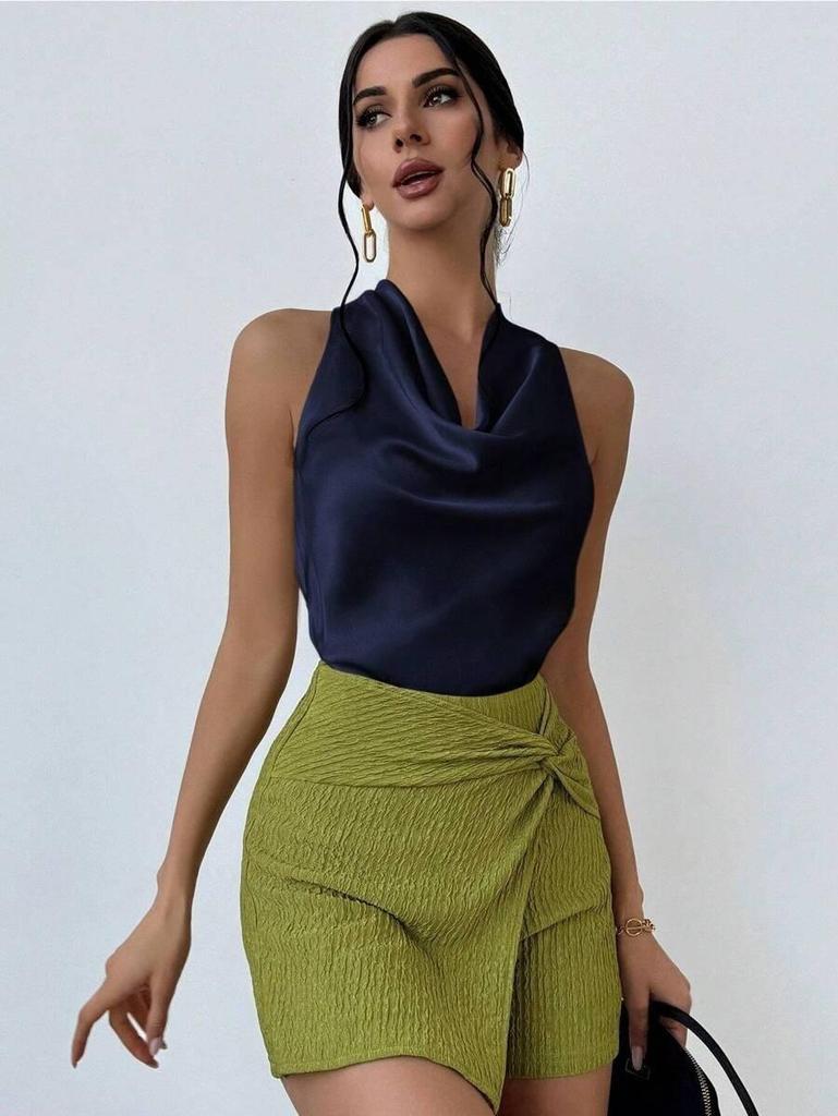 Women's Sexy Sleeveless Satin Shirt - Spring/Summer 2025 Collection