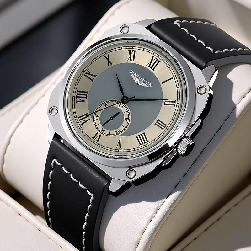 

Мужские часы JYL Бизнес Водонепроницаемые Кросс-бордер Кожаный ремешок [Men s Black Leather] темно небесно-голубого цвета-цвета