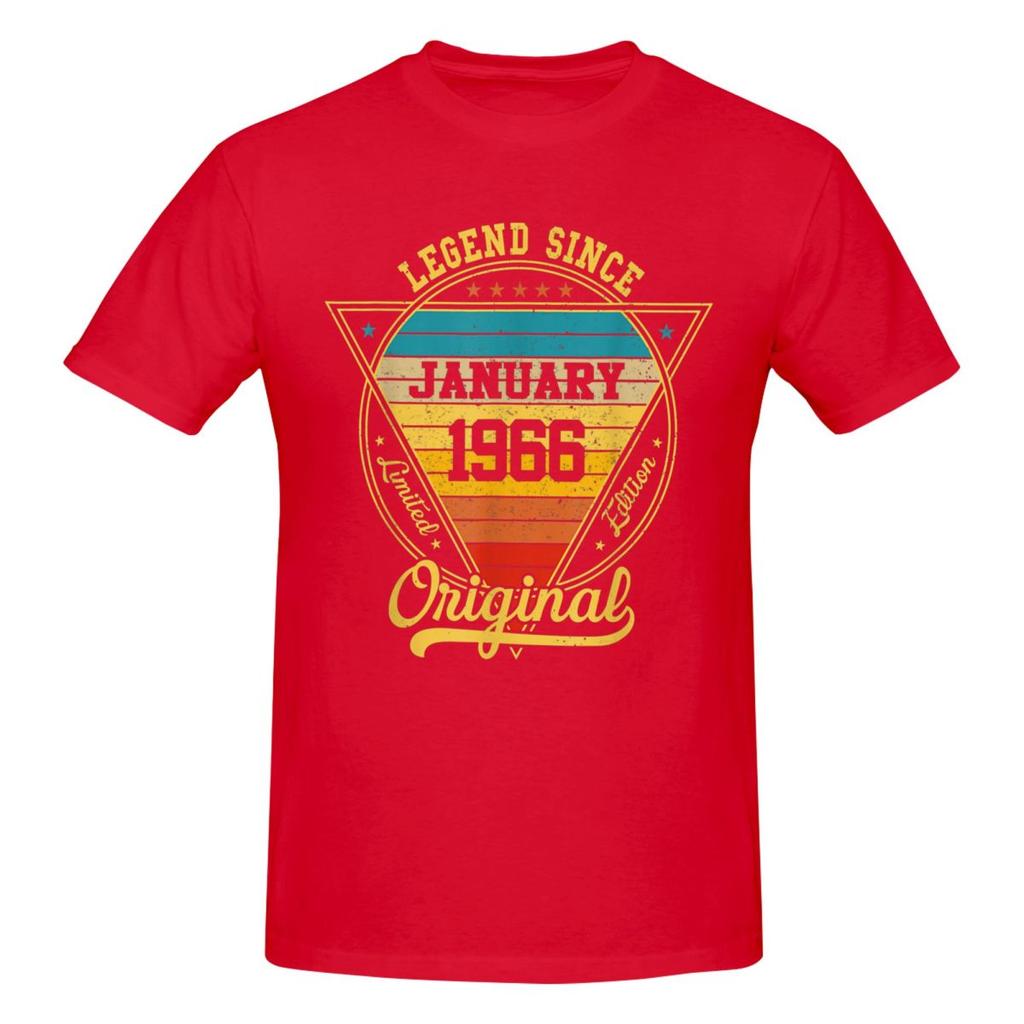 Unisex 56th Birthday 56 Years Old Retro Legend Since January 1966 T Shirt Vintage Oneck Cotton Anime Shirt
