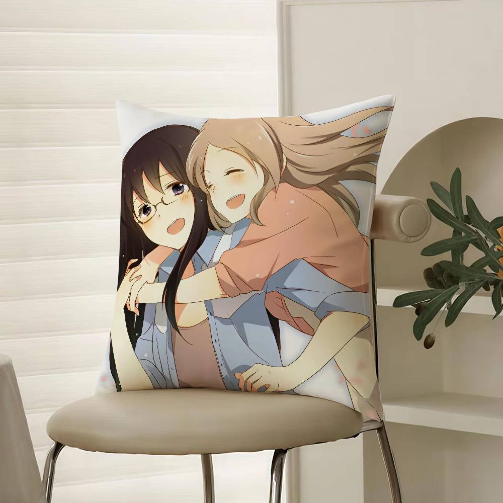 Mädchen Für Liebe Anime Sasameki Koto Kissenbezug Komfort Sofa Bett Seidig elegant Verdeckter Reißverschluss Dekorative Kissenhülle