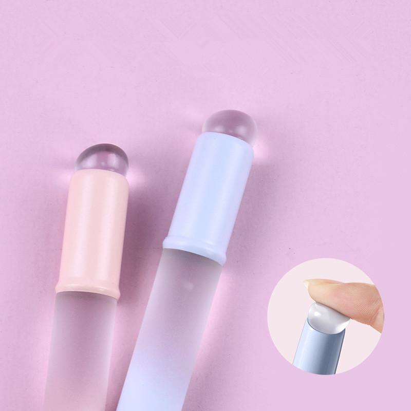 Gradual Silicone Lip Brush Lipstick Brush Lips Round Head Lip Makeup Brush With Cover Halo Dye Brush Lipstick Lip Mud Diy Apply