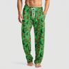 Men's Knitted Fashion Print Pocket Casual Pants Pajama Pants