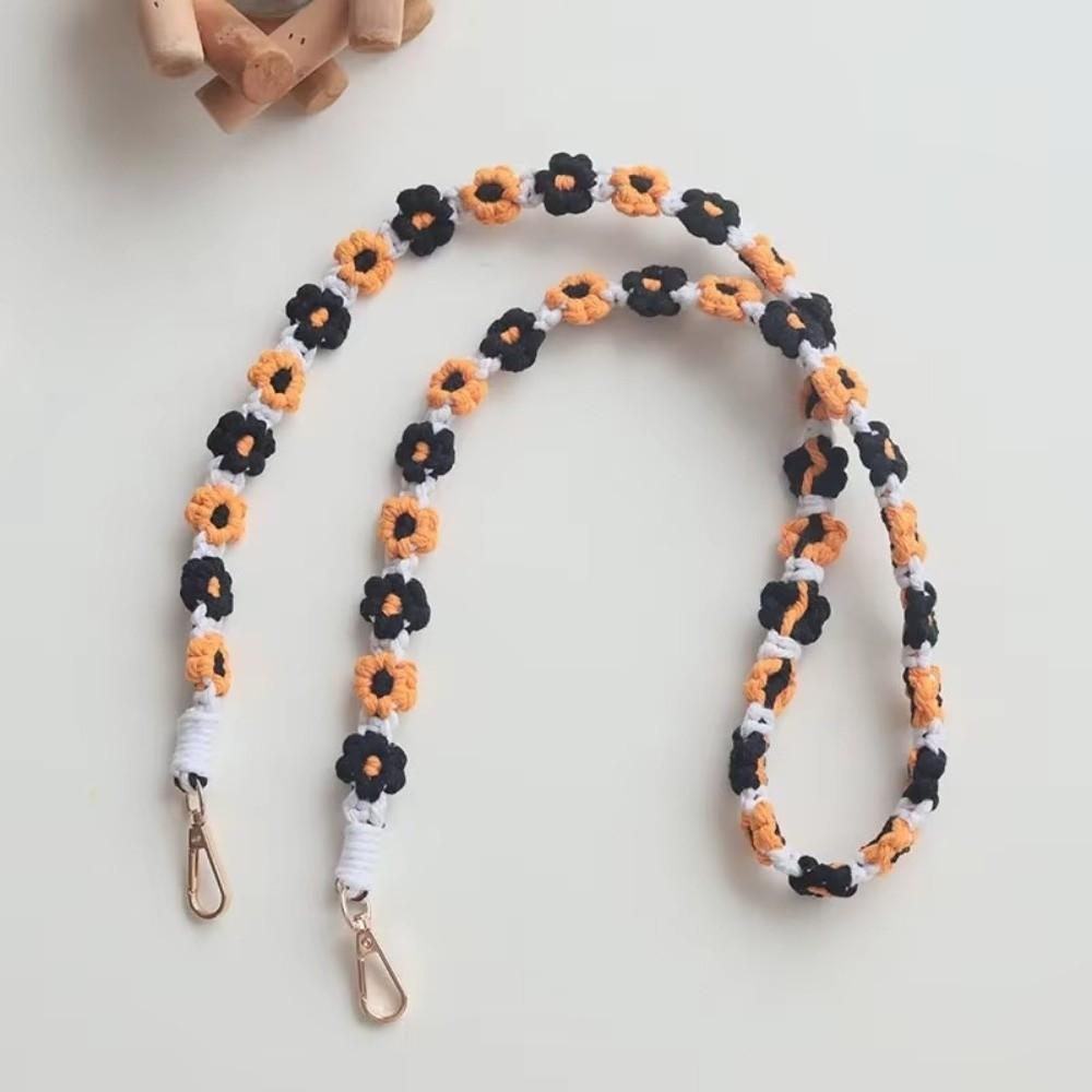 Cotton Mobile Phone Lanyard Daisy Macrame Keychain Hanging Strap Bag Hanging Rope Bag Accessories