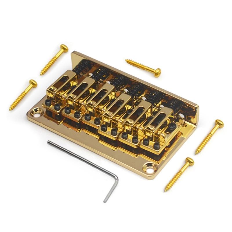 6 String Fixed Bridge Zinc Alloy Electric Bass Bridge Adjustable String Bass Bridge Bass Hardware for Electric Bass
