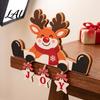 Santa Claus Reindeer Snowman Ornaments Wooden Christmas Tabletop Decor 2D Flat Hanging Shelf Sitters with JOY Ornaments Rustic Wood Crafts