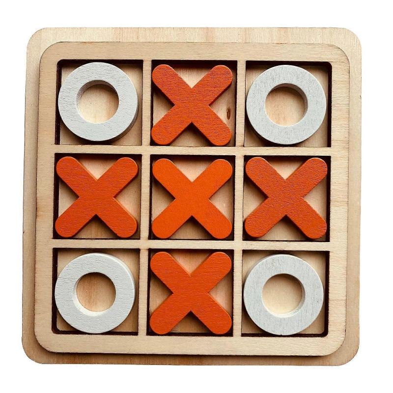 Wooden Board Tic TAC Toe Game Leisure Intelligent XO Table Toy for Children