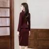 Trolman Ankala Red Women's Professional Round Neck Skirt Suit