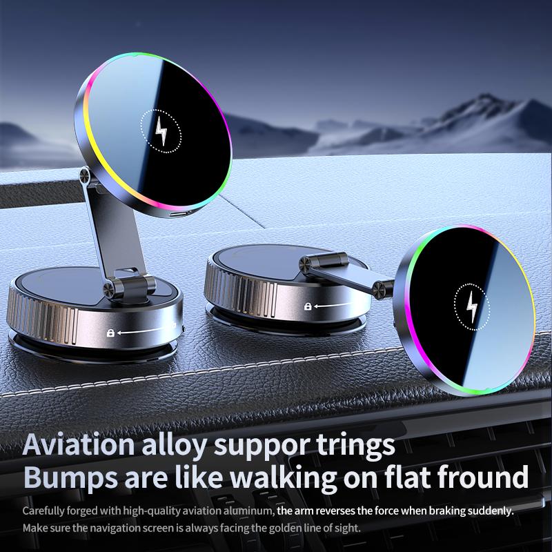 K5 Vacuum Magnetic Car Phone Holder Wireless Rechargeable Live Cooling Cooling Phone Holder Suction Cup Car Phone Holder.