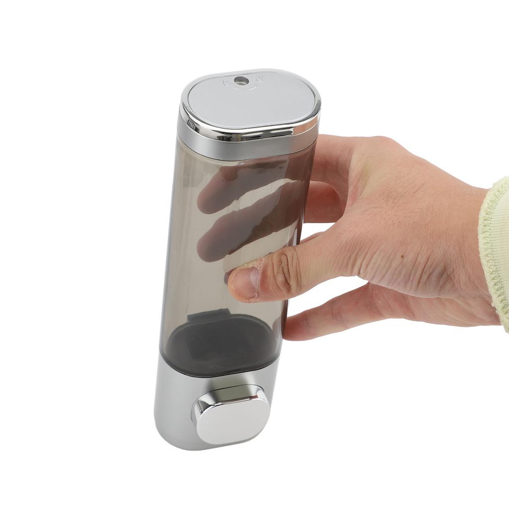 Press Pump Soap Dispenser Wall Mounted 300ml ABS Dual Head Transparent View Shampoo Dispenser