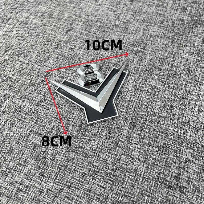Suitable for Car Modification 3D Three-dimensional Car Logo New V8 Car Sticker Body Sticker Metal Rear Label Label Decoration