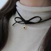 Elegant Bowknot Necklace Pearls Beads Heart Pendant Clavicle Chain French Style Collarbone Chains for Women Girls