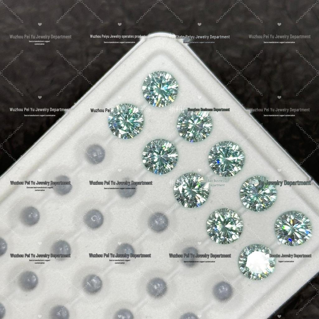 6/8mm Round Gradient Zircon Earrings: Sparkly DIY Nail Art Jewelry with Eight Hearts & Arrows Design