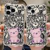 Phone Case: 2D flat suitable for iPhone 18 17 16 15 14 13 Pro, transparent four corner protective case, smiling kitty, Christmas and Halloween gift