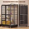 4-Tier Cat Cage Collapsible Cat Playpen with Wheels Cat Kennel for Indoor Cats
