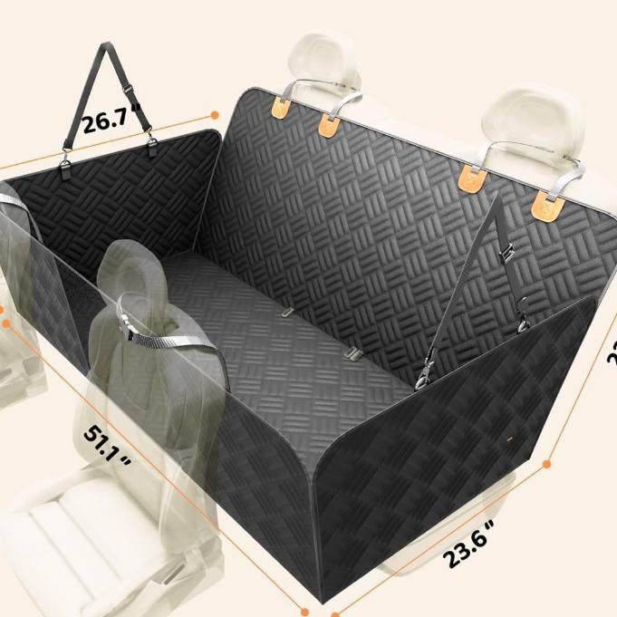 Pet Car Seat Mat with Load-Bearing Extension - Rear Seat Protector for Dogs