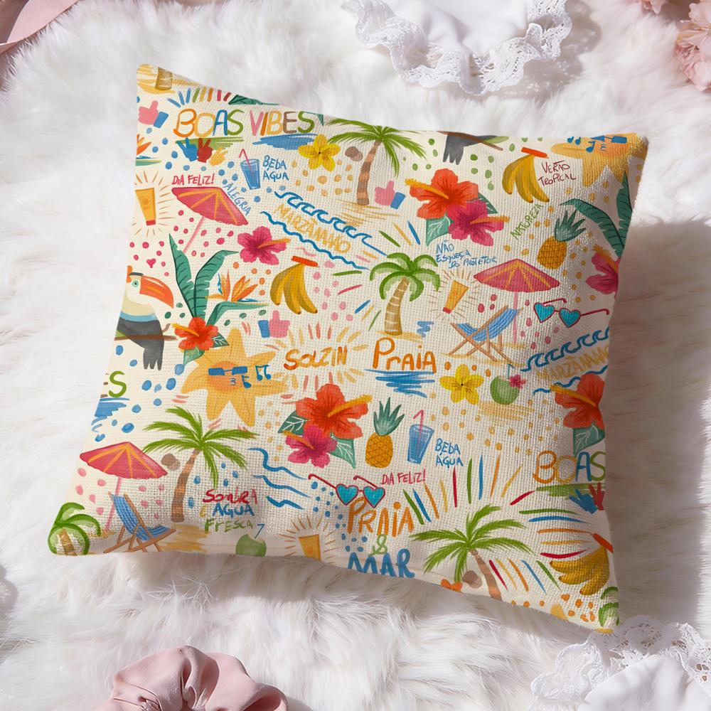 Tropical Fruit Texture Cushion Cover Premium Comfort Reversible Pillow Cove Two In One Design for Any Room Car Interior