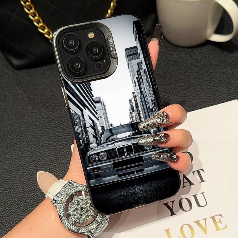 Car For B- Bmwes-S E30 Phone Case For IPhone 16 15 14 13 12 11 Pro Max Plus Color Shockproof Back Silver Cover iphone13pro