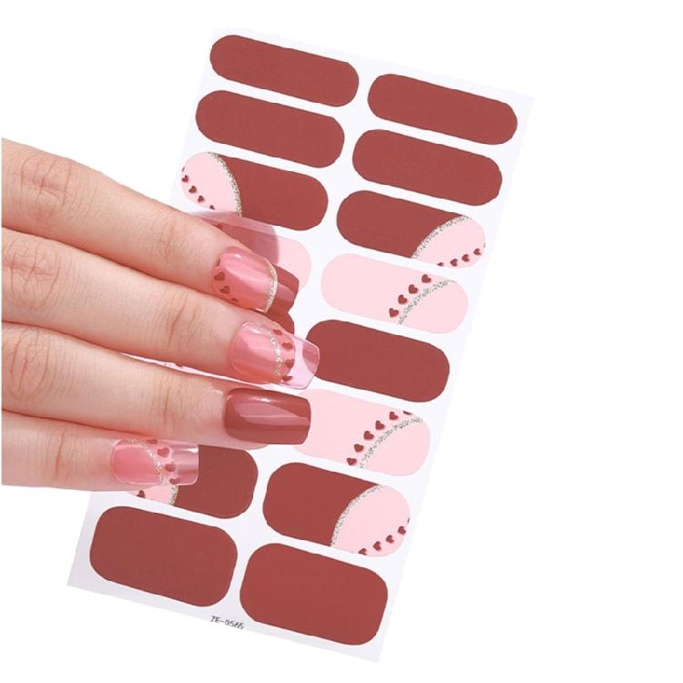 Nails Art Sticker Bronzing Nail Wraps Waterproof Gels Nail Strips with Nail File