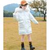 Mädchen-Baumwoll-gepolsterte Kleidung, mittellanger, bunter, glänzender Baumwollmantel, Kinder-Baumwoll-gepolsterte Jacke im koreanischen Stil