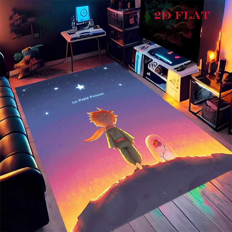 Little Prince Dew Carpet Rug for Living Room Bedroom Home Sofa Decoration,Kids play Nonslip Floor Mat