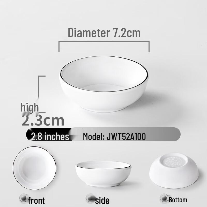 MOLUONA 3-Compartment Scalloped Melamine Dipping Sauce Dish