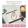 Pink Beaded Phone Wrist Strap Cute Flower Pendant Anti Loss Design For Women Daily Use Gifts