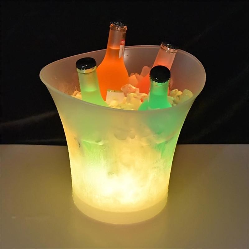 LED Glowing Ice Buckets Bar Nightclub Light Up Champagne Whiskey Beer Bucket