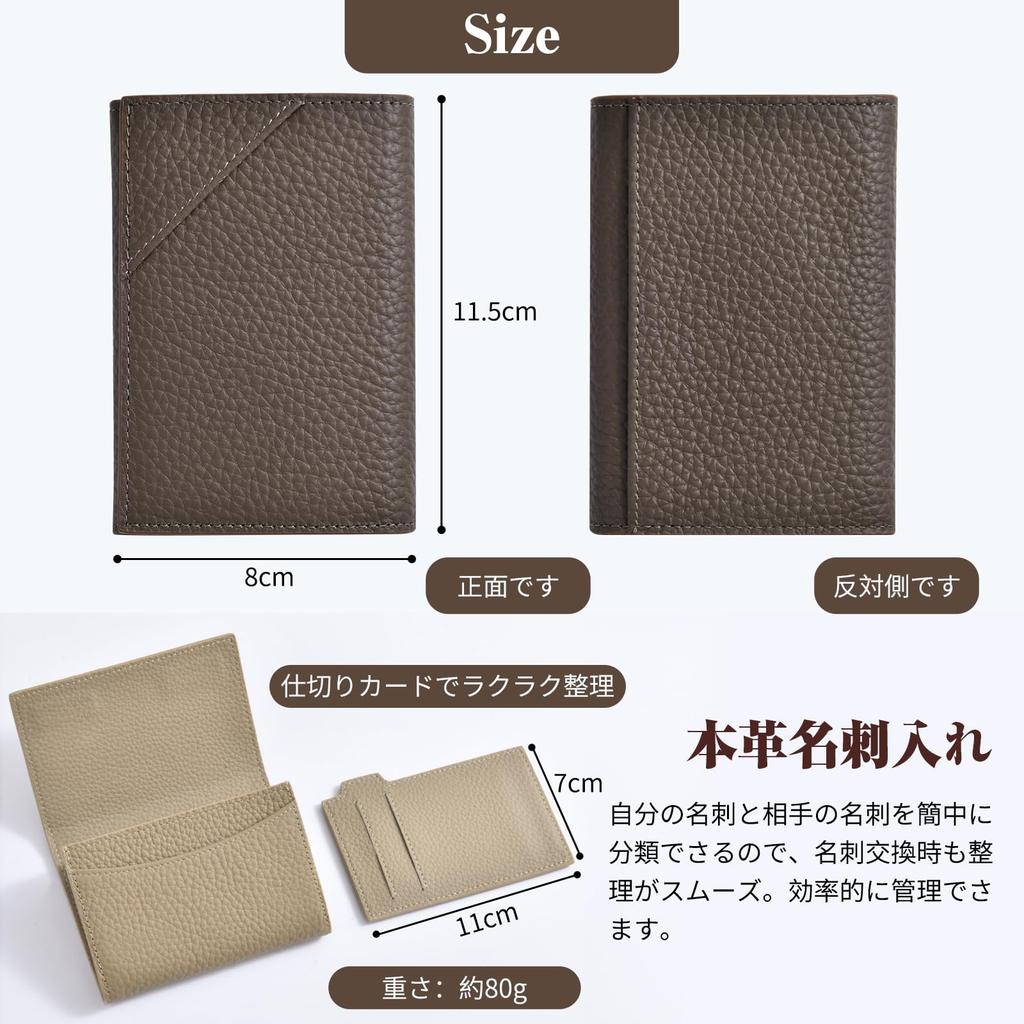 iKaban Women's Genuine Leather Business Card Holder, Business Card Case, Card Holder, Pass Case, Card Case, Multi-functional, Slim, Easy Access,